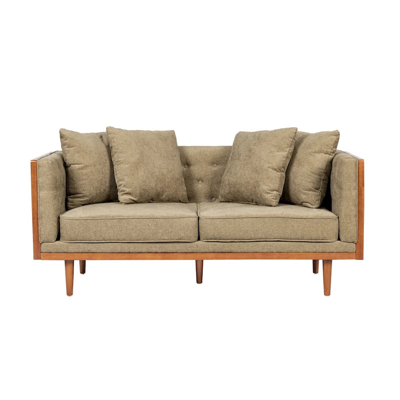 Borah Tufted Loveseat with Accent Pillows by Christopher Knight Home