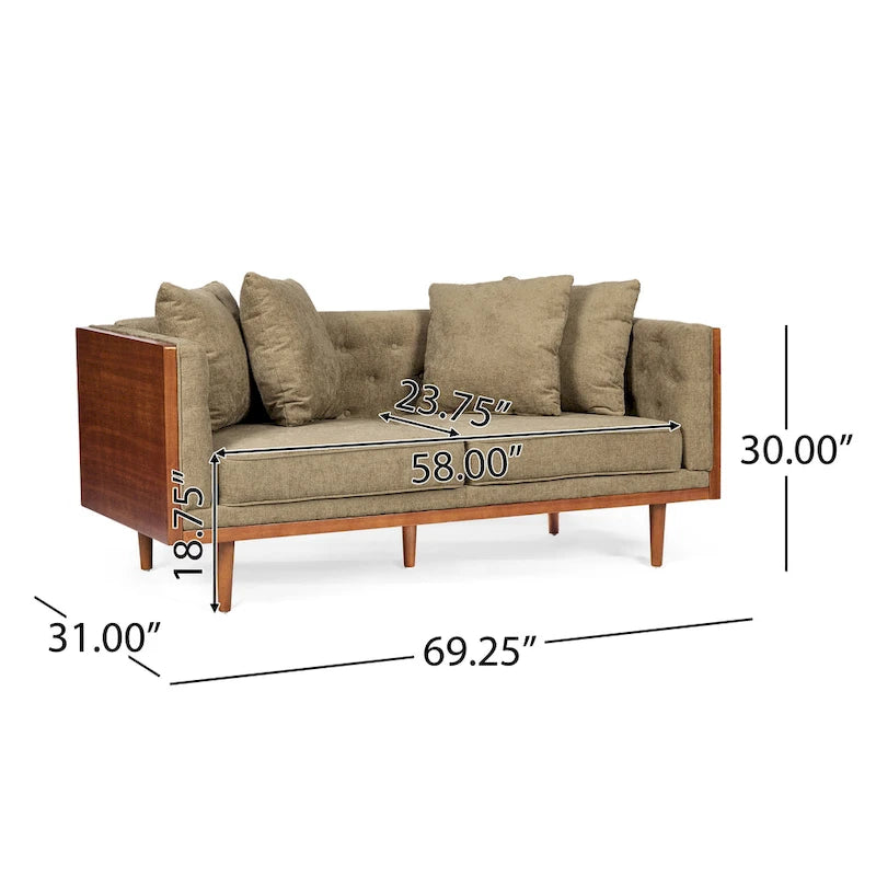 Borah Tufted Loveseat with Accent Pillows by Christopher Knight Home