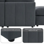 Modern L-Shape 5-Seat Sectional Sofa, Armless Couch Set,Ottomans,Various Combinations,Dark Gray