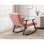 Casual Folding Rocking Chair,Lounge Rocking Chair Adjustable High Back and Foot Rest,Side Pockets Placed in Living Room Bedroom