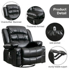 Massage Swivel Rocker Recliner Chair with Vibration Massage and Heat Ergonomic Lounge Chair USB Charge Port