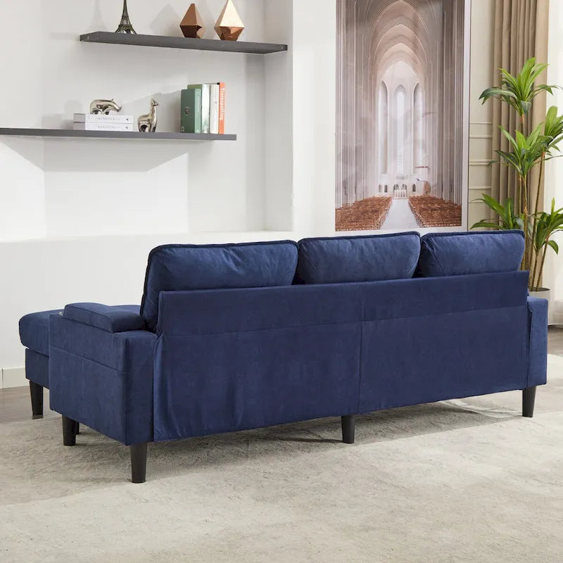 Upholstered 3-seat Sofa with Storage Ottoman for Living Room