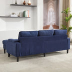 Upholstered 3-seat Sofa with Storage Ottoman for Living Room