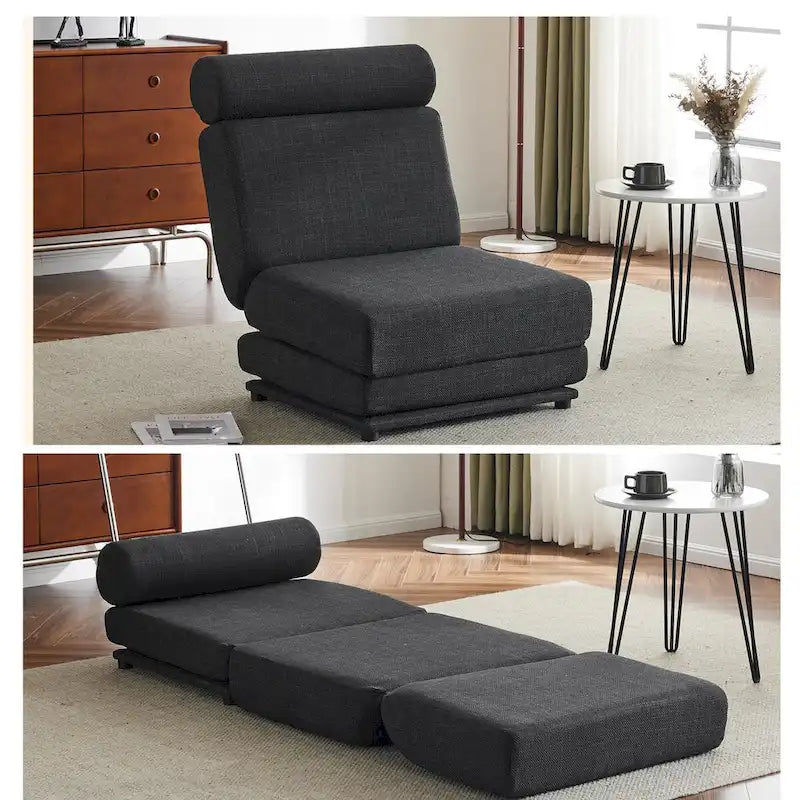 Single Sofa Chair Foldable Bed with Pillow,Portable Sofa Bed,Sofa Chair,Made of Breathable and Wearable Linen