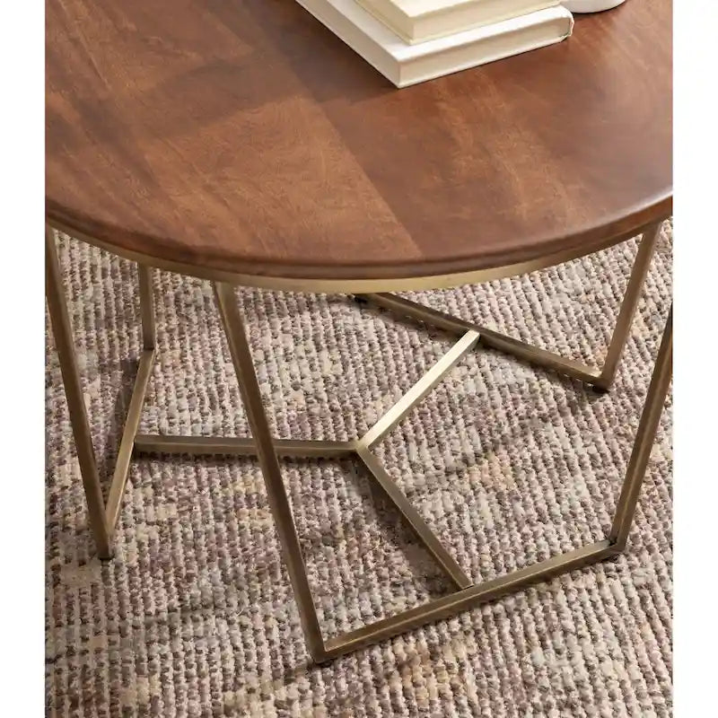 Kate and Laurel Solvay Wood and Metal Coffee Table