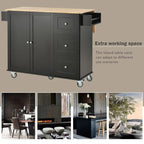 Rolling Kitchen Island with Solid Wood Top and Locking Wheels,Drop Leaf