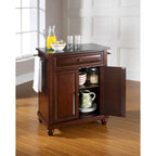 Cambridge Solid Black Granite Top Portable Kitchen Island in Vintage Mahogany Finish - 18d x 31w x 36h