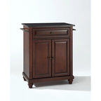 Cambridge Solid Black Granite Top Portable Kitchen Island in Vintage Mahogany Finish - 18d x 31w x 36h