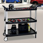 3 Layer Thickened Plastic Mobile Kitchen Cart with Metal Frame