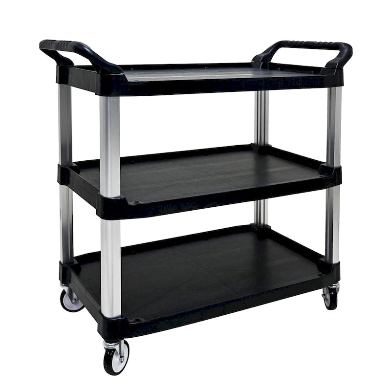 3 Layer Thickened Plastic Mobile Kitchen Cart with Metal Frame