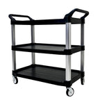 3 Layer Thickened Plastic Mobile Kitchen Cart with Metal Frame