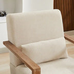 30.3W Swivel Modern Upholstered Accent Chair with Solid Wood Armrests