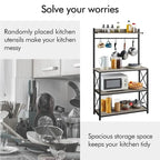 Yaheetech 4-Tier Storage Shelf Kitchen baker's Microwave Oven Stand
