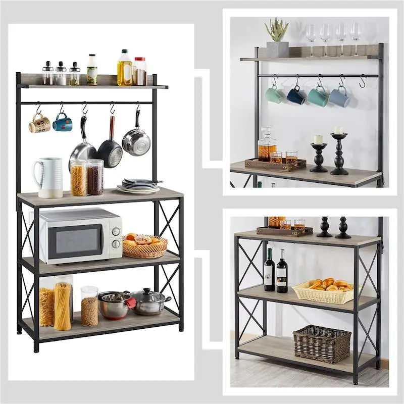 Yaheetech 4-Tier Storage Shelf Kitchen baker's Microwave Oven Stand