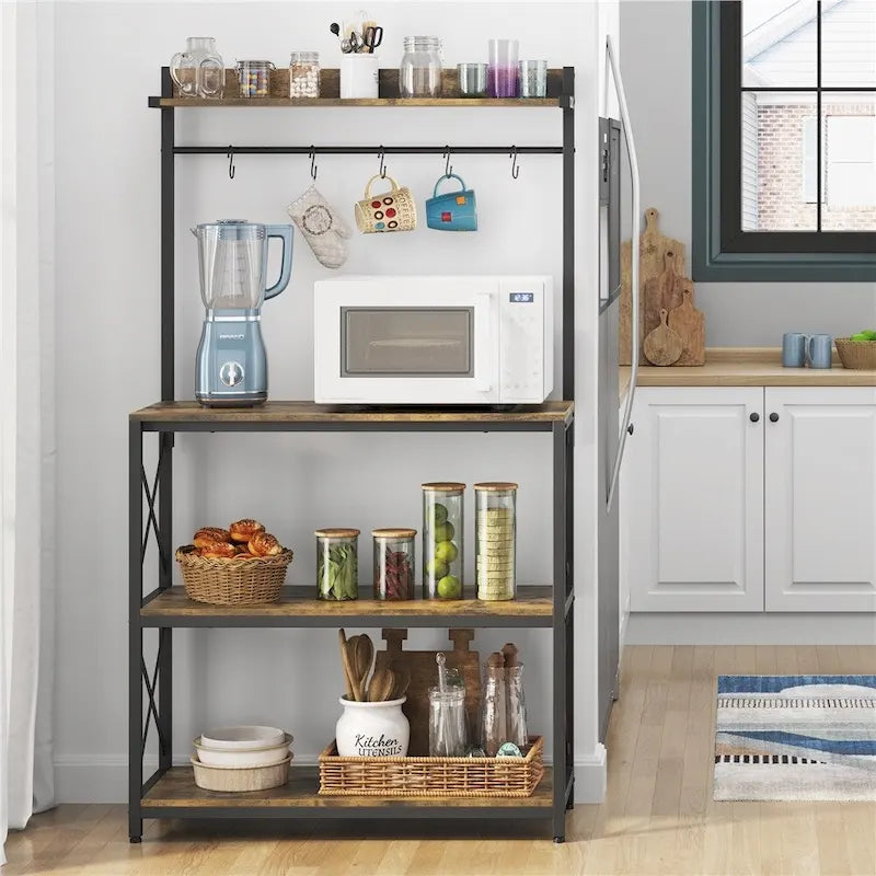 Yaheetech 4-Tier Storage Shelf Kitchen baker's Microwave Oven Stand