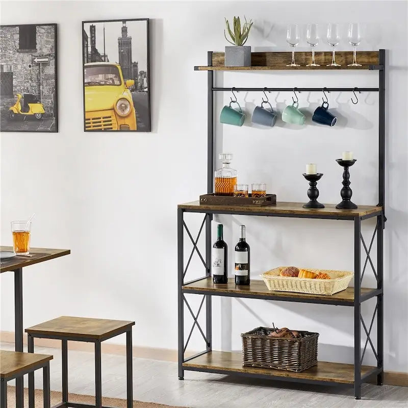 Yaheetech 4-Tier Storage Shelf Kitchen baker's Microwave Oven Stand