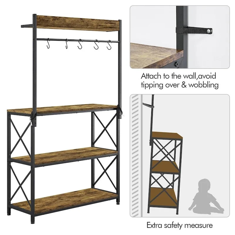 Yaheetech 4-Tier Storage Shelf Kitchen baker's Microwave Oven Stand