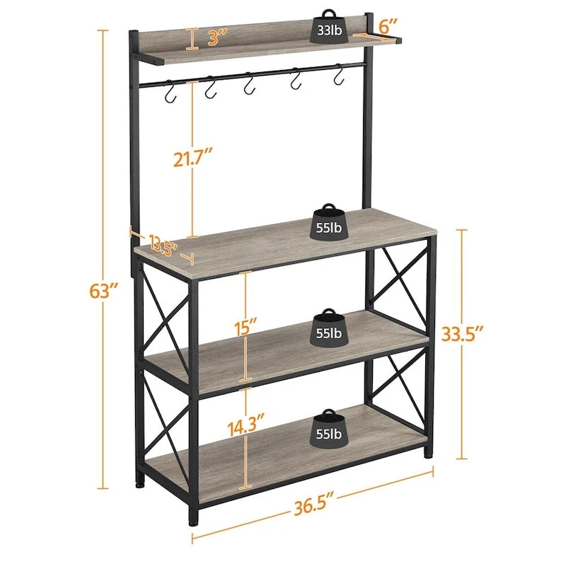 Yaheetech 4-Tier Storage Shelf Kitchen baker's Microwave Oven Stand