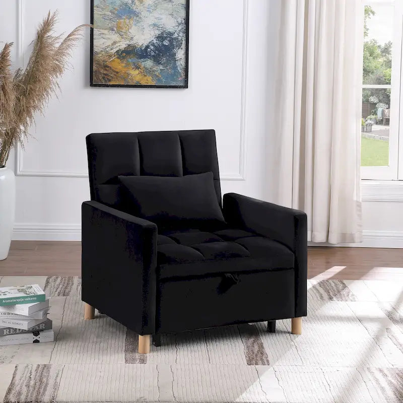 Convertible Sleeper Sofa Chair Bed, Adjustable Chair with Pillow, Multi-Functional Sleeper Chair