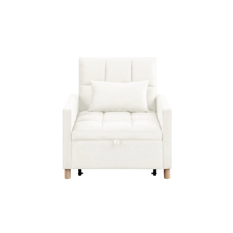 Convertible Sleeper Sofa Chair Bed, Adjustable Chair with Pillow, Multi-Functional Sleeper Chair