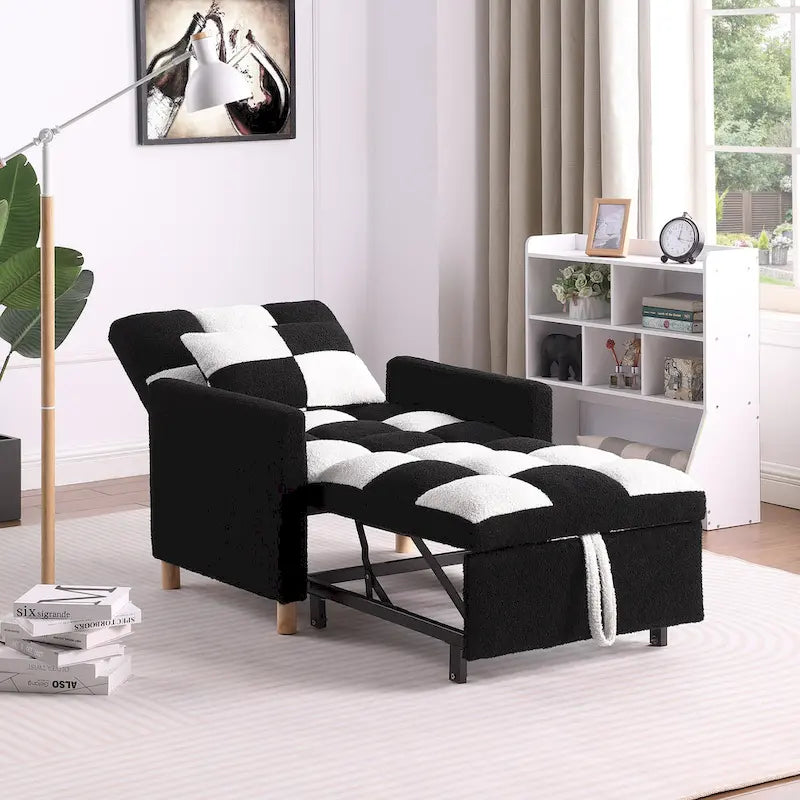 Convertible Sleeper Sofa Chair Bed, Adjustable Chair with Pillow, Multi-Functional Sleeper Chair
