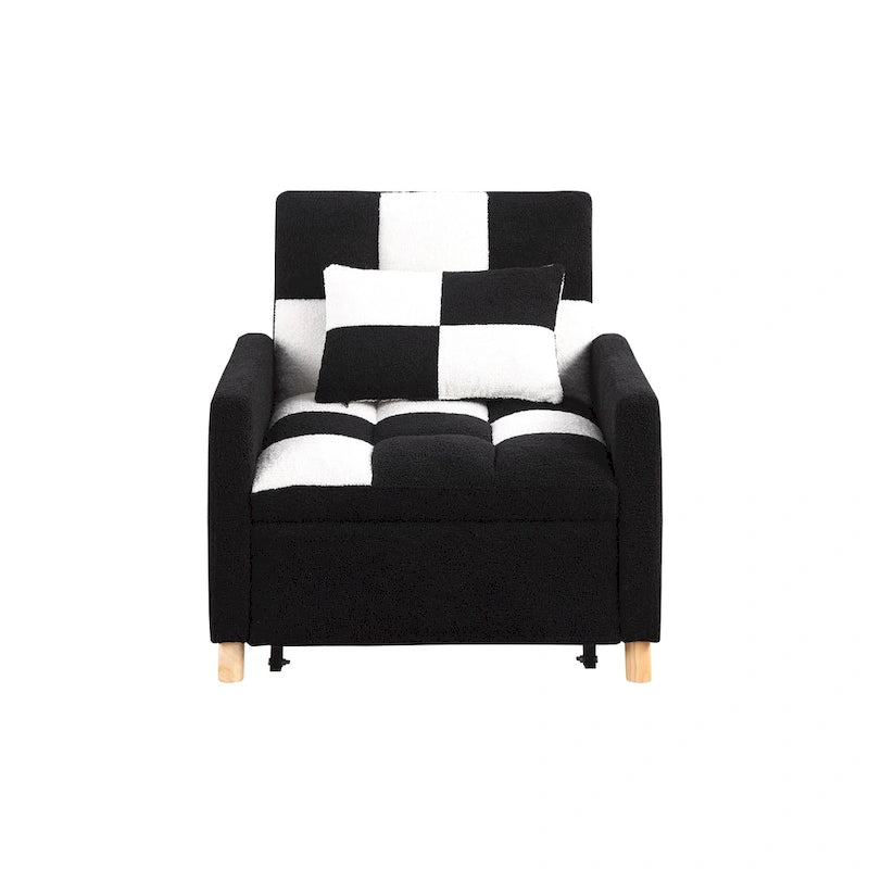 Convertible Sleeper Sofa Chair Bed, Adjustable Chair with Pillow, Multi-Functional Sleeper Chair