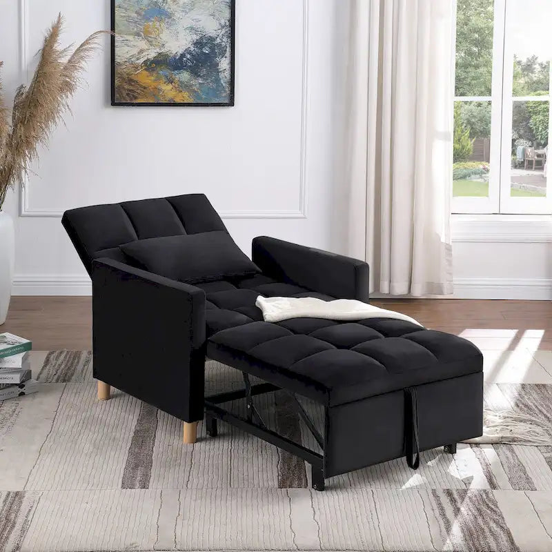 Convertible Sleeper Sofa Chair Bed, Adjustable Chair with Pillow, Multi-Functional Sleeper Chair