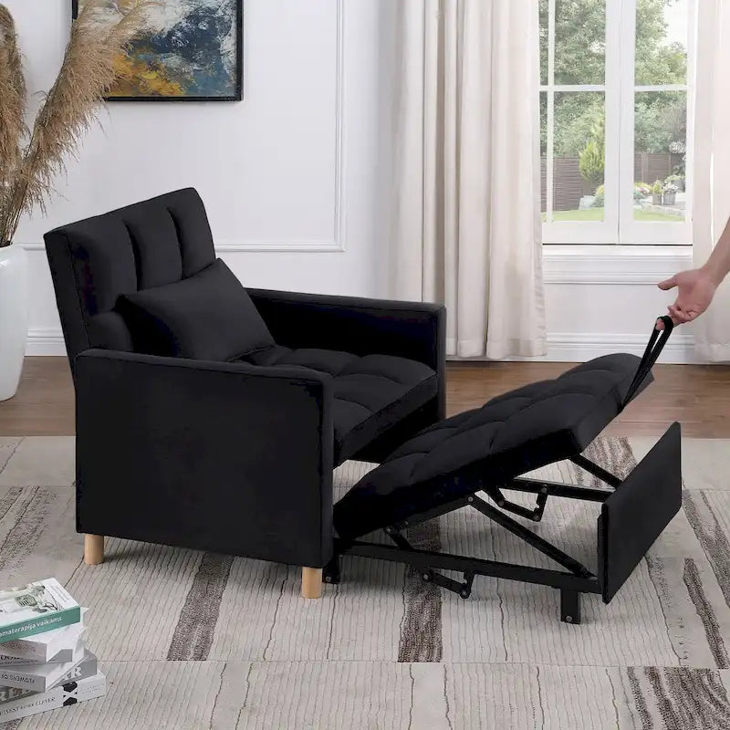 Convertible Sleeper Sofa Chair Bed, Adjustable Chair with Pillow, Multi-Functional Sleeper Chair