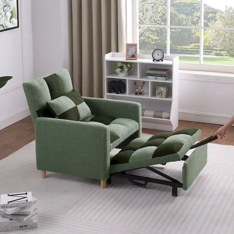 Convertible Sleeper Sofa Chair Bed, Adjustable Chair with Pillow, Multi-Functional Sleeper Chair