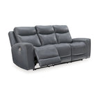 Signature Design by Ashley Mindanao Steel Power Reclining Sofa - 89W x 42D x 43H