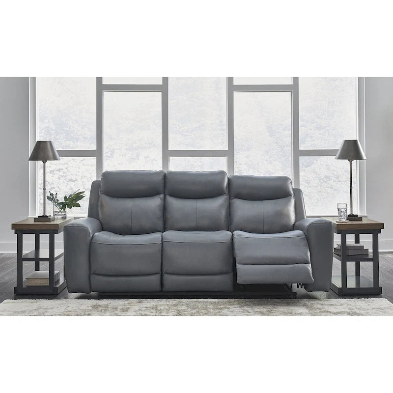 Signature Design by Ashley Mindanao Steel Power Reclining Sofa - 89W x 42D x 43H