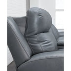 Signature Design by Ashley Mindanao Steel Power Reclining Sofa - 89W x 42D x 43H