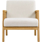 Yaheetech Modern Upholstered Fabric Accent Chair with Rattan Sides - 273031