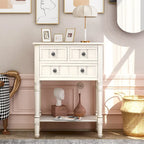 Narrow Console Table Slim Sofa Table with 3 Drawers and Bottom Shelf