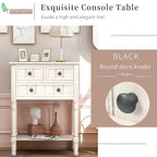 Narrow Console Table Slim Sofa Table with 3 Drawers and Bottom Shelf