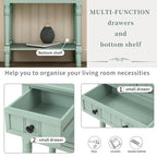 Narrow Console Table Slim Sofa Table with 3 Drawers and Bottom Shelf