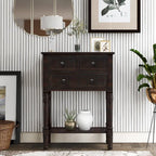 Narrow Console Table Slim Sofa Table with 3 Drawers and Bottom Shelf