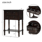 Narrow Console Table Slim Sofa Table with 3 Drawers and Bottom Shelf