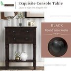 Narrow Console Table Slim Sofa Table with 3 Drawers and Bottom Shelf