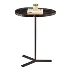 Carter Oval Teardrop Modern Raised Lip Edge Couch-Side Accent C-Table with Crossed Y-Shape Metal Pedestal Leg