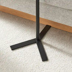 Carter Oval Teardrop Modern Raised Lip Edge Couch-Side Accent C-Table with Crossed Y-Shape Metal Pedestal Leg
