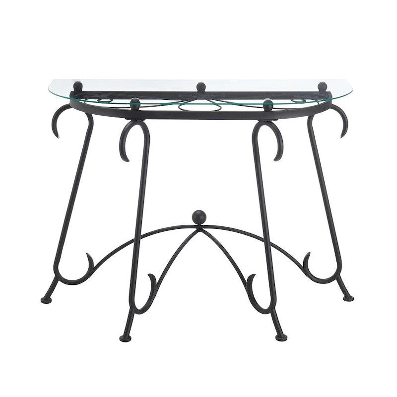 Tempered Glass Table Coffee Table with Metal Frame
