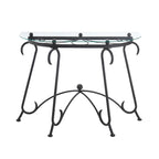 Tempered Glass Table Coffee Table with Metal Frame