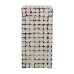 Juliette Distressed Natural Coconut Cube Accent Table by East at Main