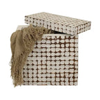 Juliette Distressed Natural Coconut Cube Accent Table by East at Main