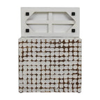 Juliette Distressed Natural Coconut Cube Accent Table by East at Main