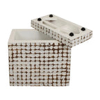Juliette Distressed Natural Coconut Cube Accent Table by East at Main