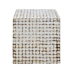 Juliette Distressed Natural Coconut Cube Accent Table by East at Main