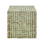 Juliette Distressed Natural Coconut Cube Accent Table by East at Main