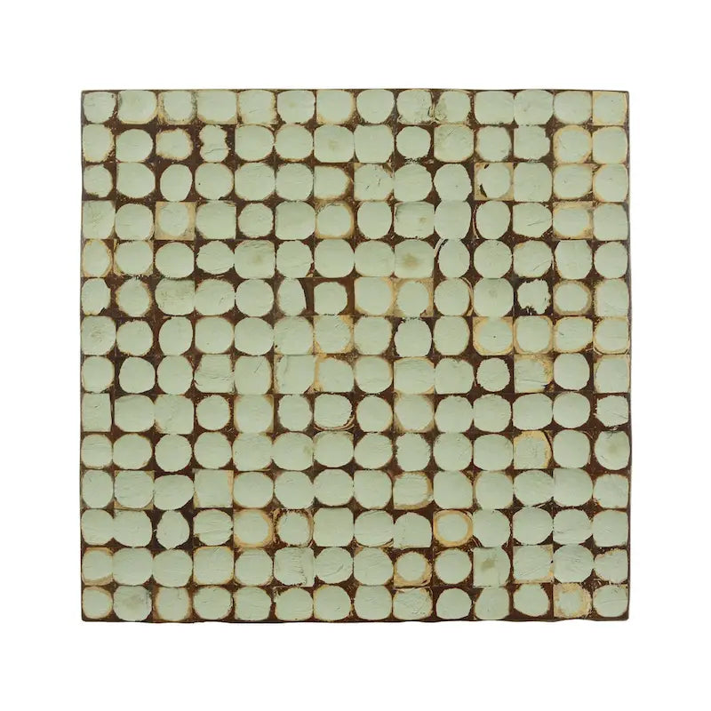 Juliette Distressed Natural Coconut Cube Accent Table by East at Main